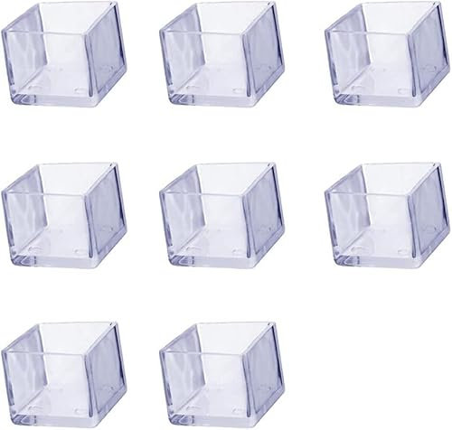 Stuhlbeinschutz, Stuhlbeinkappen, Tischfußpolster, Abdeckungen, Möbelboden, Gummischutz, transparent, Kratzer reduzieren Geräusche – Quadrat (8 Stück)_80 x 80 mm ( Color : Square(8pcs) , Size : 70*70m
