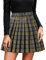 Damen Karierte Rock Minirock Faltenrock Wolle Plisseerock High Waist A Linie Röcke Mit Plaid Schulmädchen Skater Tennis Plissee Kurze Kleid
