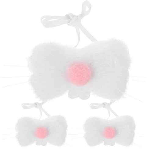 LIFKOME 3 Stück Hasennase aus Plüschstoff Hasenkostüm für Ostern Cosplay, Geburtstag Tierkostüm Kaninchennase für Kinder