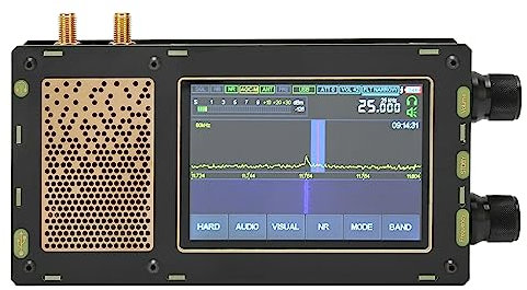 Shortwave Radio Receiver, DSP SDR Receiver AM SSB NFM WFM CW 3.5in IPS Screen 3600mAh Battery 50KHz to 2GHz for Computer (Single DSP SDR V3 Host)