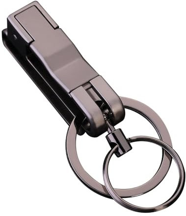 Mousqueton a Clip pour Porte-clés,Clip de Porte-clés de Voiture a Double Anneau en Alliage de Zinc Détachable pour Hommes et Femmes