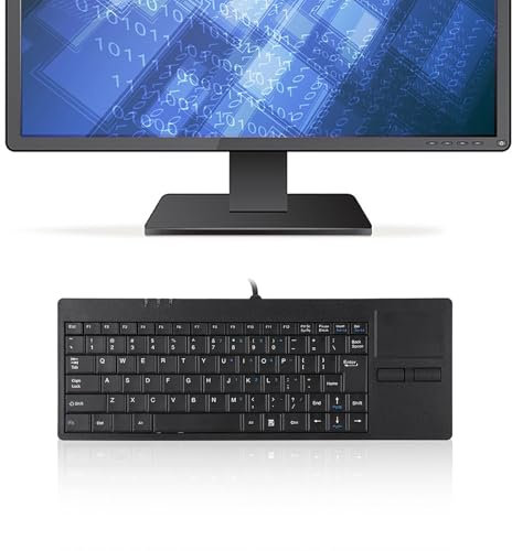 EIMSOAH Clavier à pavé Tactile USB Filaire 86 Touches, Clavier Ultra Fin, avec Port Hub pour pavé Tactile intégré pour Ordinateur de Bureau, Ordinateur Portable, PC, Tablette Ergonomique