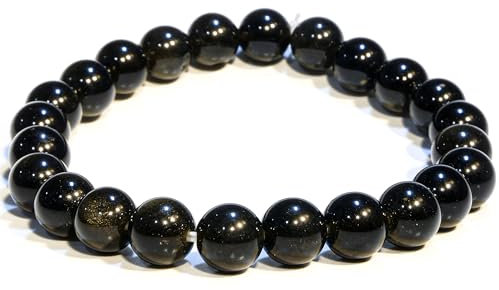 P&R:UK Black Tourmaline Bracelet Crystal Bracelet Beads Bracelet Gemstone Healing Crystal Natural Stone Chakra Bracelet for Women Positivity Anxiety Relief Yoga