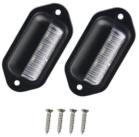 Flaconi 2PCS luz matricula moto,luz matricula coche,Luces de Matrícula Luces Matricula Remolque LED para Coche,6500 K Luz de Matrícula Impermeable para Coche,Remolques,RV,Camión,Caravana y Barco