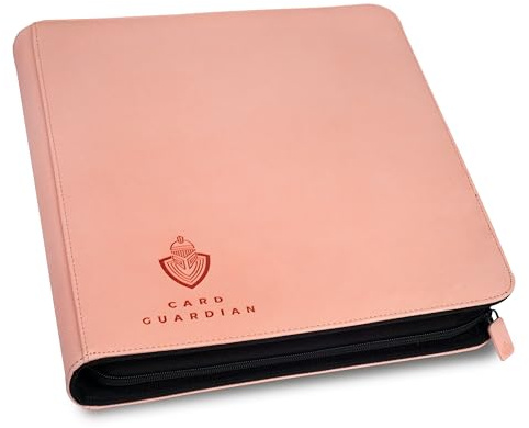 Card Guardian 12 Pocket Card Binder with Zipper, Pink | Premium Trading Card Binder, Holds 480 Cards, Side-Loading TCG Binder, For MTG, Lorcana, Match Attax, One Piece & More
