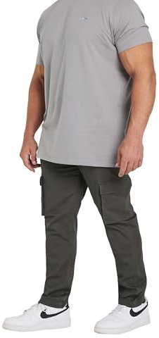 BadRhino Big & Tall Slate Grey Stretch Cargo Trousers - Men's - Plus Size Curve