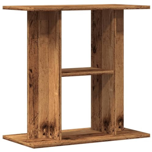 vidaXL old wood engineered aquarium stand/cabinet - 3-tier storage space - fits any home or office decor - 60x30x60cm