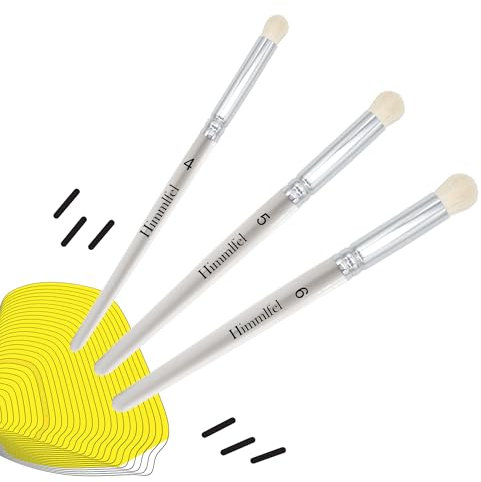 Himmlfel Dry Brush Pinceaux,3 Pinceaux Modelisme pour Miniatures de Modèle, Maquette, Citadel et Warhammer 40k,Pinceau Brossage a Sec,Pinceau de Peinture pour Figurine,Poils de Chèvre Naturels