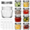 Lot de 8 petits bocaux Mason en verre avec couvercles – Bocaux vintage de 118 ml pour gelée, confiture, miel, cornichons, épices, conservateurs essentiels pour le rangement de la maison et les cadeaux