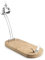 IBILI - Jamonero Plegable + Giratorio Maestro, Acero Inoxidable + Bambú, 48 x 18.5 cms