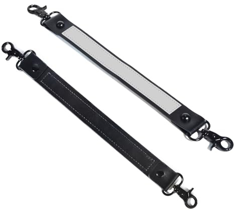 UAYESOK Funkgeräte Leder Anti-Sway Gurt für Feuerwehrmann Radioband, Polizei Security Duty Radio Strap/Belt kompatibel mit Walkie Talkie Holster (Schwarz)