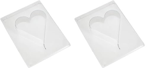 Rayher Gießform Herz, 8,5 x 9,2 cm, Tiefe 3 cm, Beton Gießform, Gießform aus Kunststoff PET, ideal zum Ausgießen mit Kreativ-Beton, Schmuck-Beton, Raysin-Gießpulver, 36076000 (Packung mit 2)