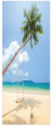 Stickers 3D Porte Poster Plage Mer Papier Peint Porte Pour Chambre Salon Décoration De La Maison Stickers Muraux Imperméable Stickers Amovibles L100 x H200cm