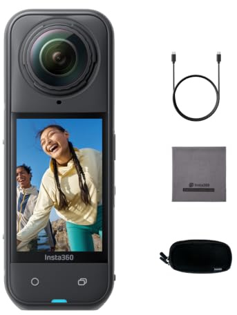 Insta360 X5 Standard - wasserdichte 8K 360°-Kamera, Spitze bei wenig Licht, Unsichtbarer Selfie-Stick-Effekt, robuste austauschbare Linse, 3h Akku, integr. Windschutz, Stabilisierung, Dreifach-KI-Chip