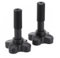 1 Pair Plastic Fixing Screw Knob Canopies, Black Garden Swing Plastic Fittings for Garden Swing Chair Canopy