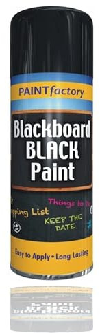 BURAKH Blackboard Black Spray Paint Long-Lasting Matte Finish Chalkboard Paint for Wood, Metal, and Wall Surfaces Fast Dry, Smooth Coverage 400 ml (400 Milliliters)