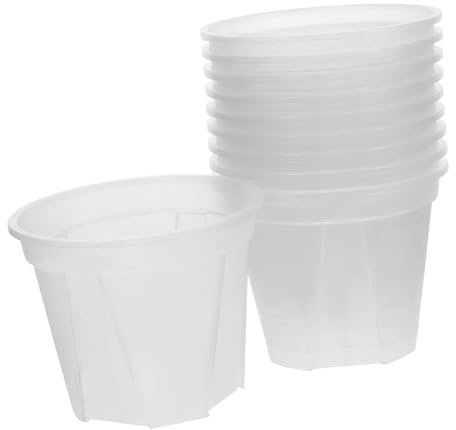 Alasum 10 Piezas Maceta Transparente De Plástico con Orificios De Drenaje Macetas De Vivero para Flores y Plantas para Uso Interior y Jardín