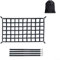 Jotekonoby Strapazierfähige Ladungsnetz, LKW-Bettabdeckung, mit verstellbaren Haken, Polyester-Netz, Anhänger-Ladungssicherungsnetz, für SUV, Pickup, Schwarz, L – 208 x 127 cm