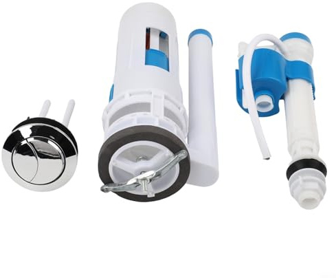 Yuanpgky Doppelspülung WC-Spülkasten-Reparatur-Set mit Druckknopf und verstellbarem Spülventil, leises Kunststoff-Wassereinlassventilsystem für integrierte Toiletten, Easy(sku)