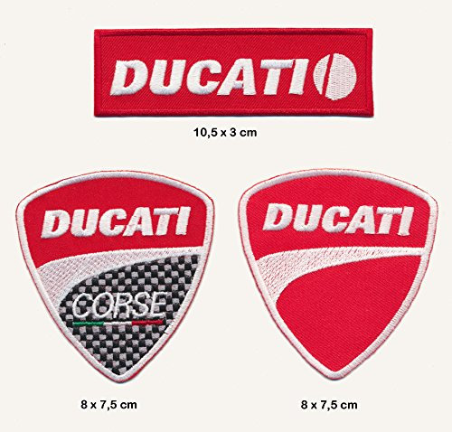 Ducati Aufnäher Aufbügler Patch 3 Stück Motorrad Moto GP TURBOVERSAND
