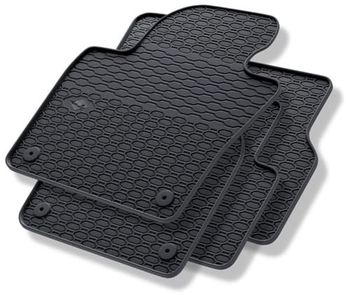 Mossa - Gummifußmatten Auto kompatibel mit VW Volkswagen Tiguan SUV (2007-2015) schwarz Gummimatten Gummi Fußmatten