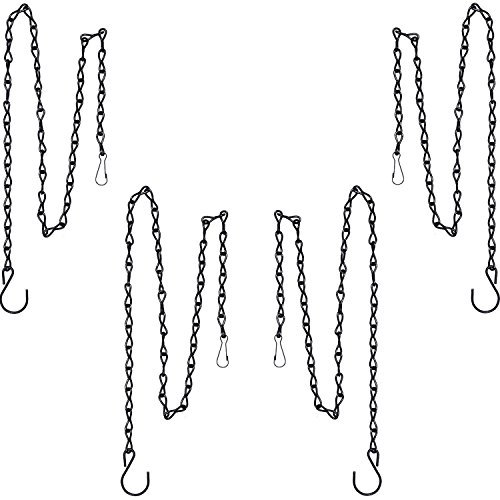 xutong 35 Inch Hanging Chain for Hanging Bird Feeders, Birdbaths, Planters and Lanterns, 4 Pack (Black)
