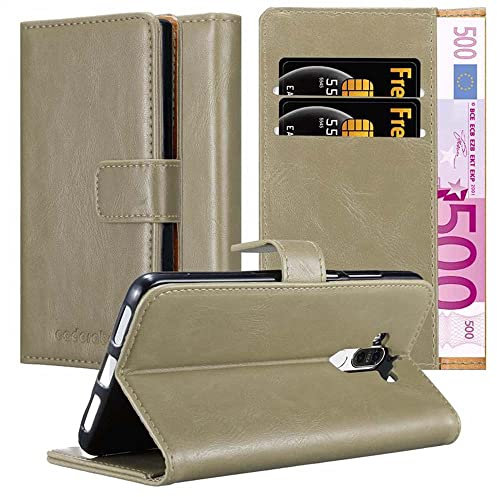 Cadorabo Hülle kompatibel mit Huawei Mate 9 aus Premium Kunst Leder Flip Klappbare Stoßfeste Magnetische [Standfunktion] [Kartenfächern] Cover Hülle für Huawei Mate 9 Tasche in Braun