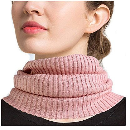 UK_Stone 85% Seide 15% Kaschmir Loop Schal Damen Halstuch Unifarben Schlauchschal Mütze Abnehmbar Faux Kragen