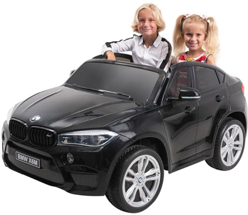 Actionbikes Motors Kinder Elektroauto BMW X6M XXL JY2168 | 2.4 Ghz Fernbedienung - 12 Volt 10 AH Batterie - 2 Motoren 12V 120 Watt - Elektro Auto für Kinder ab 3 Jahre (Schwarz)