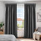 Deconovo Blickdichte Gardine mit Kräuselband Dicke Verdunkelungsgardinen Küche Fenster, 260x140cm(HöhexBreite), Dunkelgrau, 2er Set