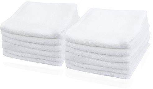 LANGING Baby-Waschlappen, Bio-Bambus-Baumwolle, super weich, saugfähig, 12 Stück