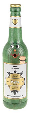 Colours-Manufaktur Räucherflasche - Räuchermännchen Räuchergefäß Keramik Vatertag Muttertag (Longneck 0,5 - Bester Papa, grün)