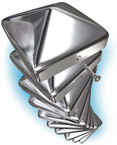 TOOLCORE® Lot de 10 capuchons de poteaux de 9 x 9 cm en acier inoxydable [Protection parfaite] Avec vis en acier inoxydable – Capuchons pour poteaux de clôture en bois massif