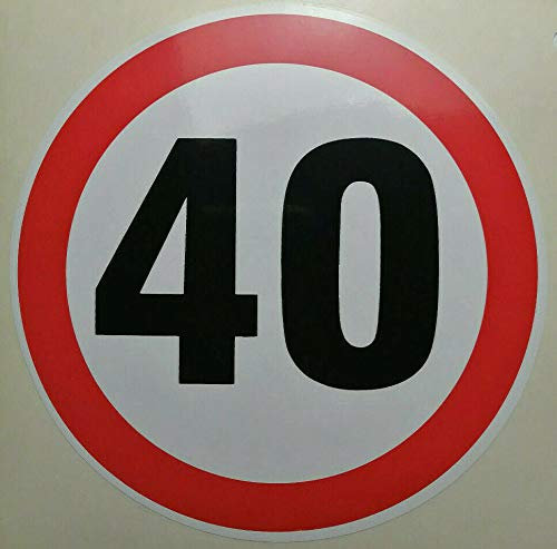 BCTS - Cartel cuadrado (40 Km/H, con límite de velocidad, 30,5 x 30,5 cm)