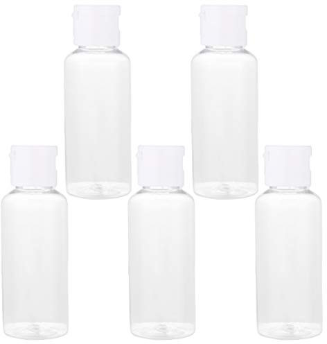 Lurrose 25 Pcs Clear Refillable Flip Top Bottles 1 Ounce/50ml Plastic Empty Bottles with Flip Cap Portable Cosmetic Holder for Liquids Toiletries Shampoo Lotion
