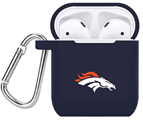 GAME TIME Denver Broncos Silikonhülle Kompatibel mit Apple AirPods Generation 1 & 2 Akkuhülle