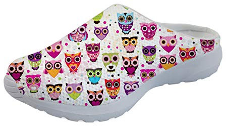 Showudesigns Casual Home Hausschuhe Damen Täglich Sandalen Sneakers Tier Hund Gedruckt, - Süße Eule. - Größe: 42 EU