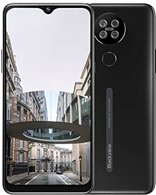 Blackview A80s Smartphone, Telephone Portable Pas Cher 4G，6.21”HD+ IPS Écran Waterdrop, Caméra 13MP+5MP, Octa-Core 4GB RAM +64GB ROM Batterie 4200mAh，Dual SIM/GPS/Face ID, Black A80S