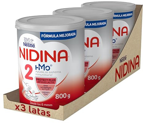Nestlé NIDINA 2 Leche De Continuación en polvo para bebés a partir de los 6 meses, 3 x 800g