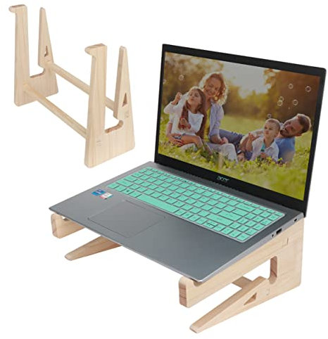 HuaLiSiJi Supporto Laptop Legno Supporto Legno Portatile, Universale Ergonomico Ben Ventilato, Bello, Salvaspazio (A)