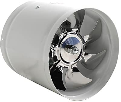 ECUTEE Rohrventilator 150mm Abluftventilator 6 inch Luftabsauger Abluft Zuluft Inline-Rohrlüfter Hohe Qualität Leise, Lüfter Für Bad, WC, Küche, Gewächshaus, Zelt, Garage, Weiß 40W 220V