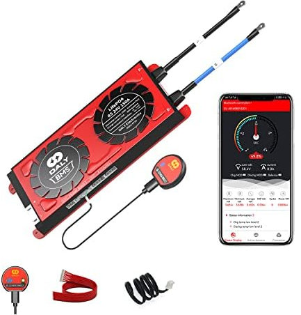 DALY Smart BMS LiFePO4 8S 24V Bluetooth Smart PCB Batterieschutzplatine Batteriemanagementsystem mit Ausgleichskabeln und drahtlosem Bluetooth-Modul für Lithium-Eisen-Phosphat(150A UART)