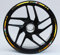 DualColorStampe Confezione Adesivi Set Completo di Cerchi Strisce per Moto per 2 Ruote da 17'' pollici strips Design Sportivo COD.D0062 (Oro)