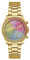 GUESS Montre Femme 38 mm - Bracelet en Or avec Cadran Rose et boîtier en Ton Or, Jaune, Bracelet