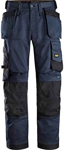 Snickers 6251 Allround Work Stretch Loose Fit Trousers Holster Pockets Navy / Black 30 32