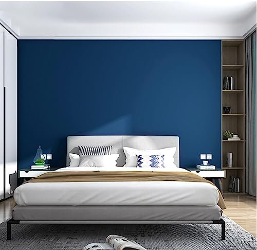 Dunkelblau Vliestapete 9,5 m x 0,53 m Einfarbig Wandtapete Einfarbige Farbe Tapete Poster Wanddekoration für Wohnzimmer Küche Schlafzimmer Büro Hotel