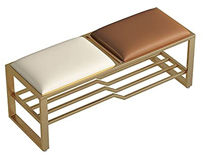 Schuhschrank Bank Schuhbank mit Sitz Schuhaufbewahrungshocker mit Metallrahmen 1-stöckig Nordic Home Schuhbank Eingangsbereich Schuhschrank für Wohnzimmer Flur Eingangsbereich beautiful scenery