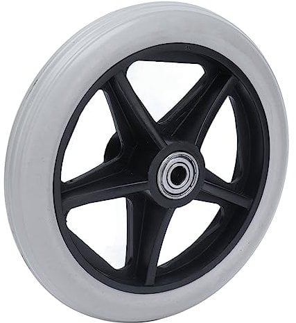 BestAlice Walker Wheels Replacement, 6-Zoll-Räder für Walker, Elektrorollstuhl-Vorderrad, 5-Loch-Vollrad PU-Rollstuhl-Rollator-Rollennabe Ersatz 608ZZ Metalllager