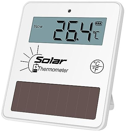 MagiDeal Thermomètre domestique intérieur extérieur, thermomètre à écran LCD pour serre, à suspendre ou debout, thermomètre solaire compact pour piscines de, Style b