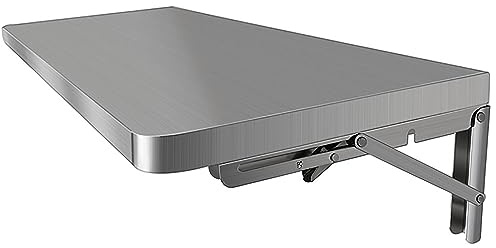 SARKEY Klappbarer Wandtisch, Wandklapptisch Aus Rostfreier Stahl,Wandklapptisch Wand Montierter Klapptisch Schwimmender Schreibtisch Esstisch Küchentisch Buffettisch (Size :80 * 40cm(31 * 16in))